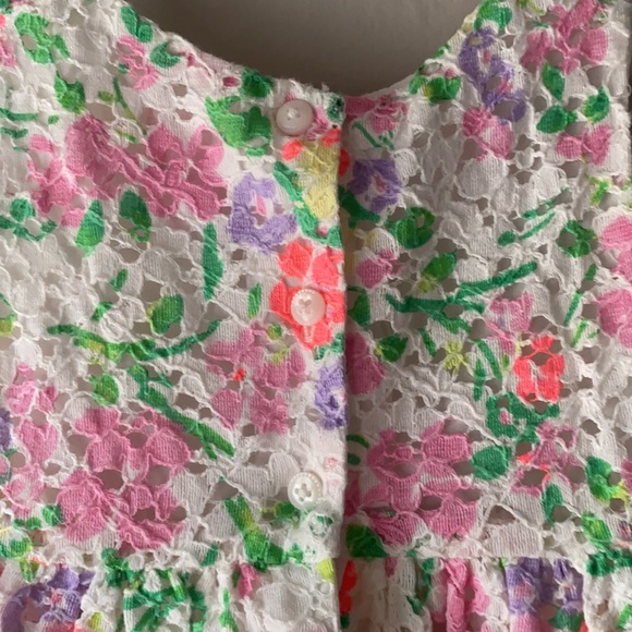 Children’s Place Pink and purple Spring/Summer Floral Lace Dress, 9-12 months - Picture 6 of 7